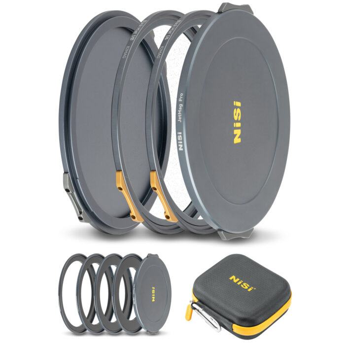 NiSi JetMag Pro Black Mist Kit 82MAG Magnetic Filter Kit (Black Mist 1/4, Black Mist 1/8, 67mm/72mm/77mm/82mm Adaptors, Two Front Caps, Back Cap, Caddy Pouch)