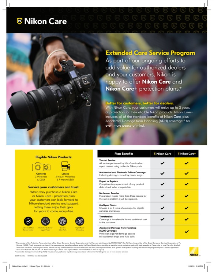 Nikon Care Plus Mirrorless Cameras & DSLR