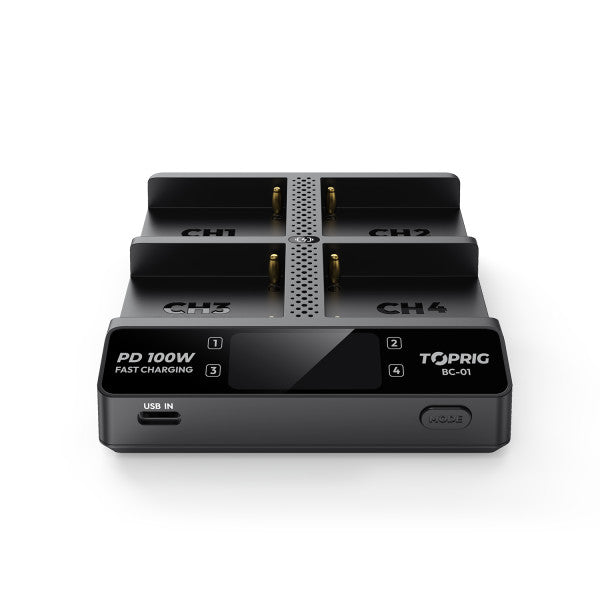 Accsoon TopRig 100W 4-Bay NP-F Fast Charger