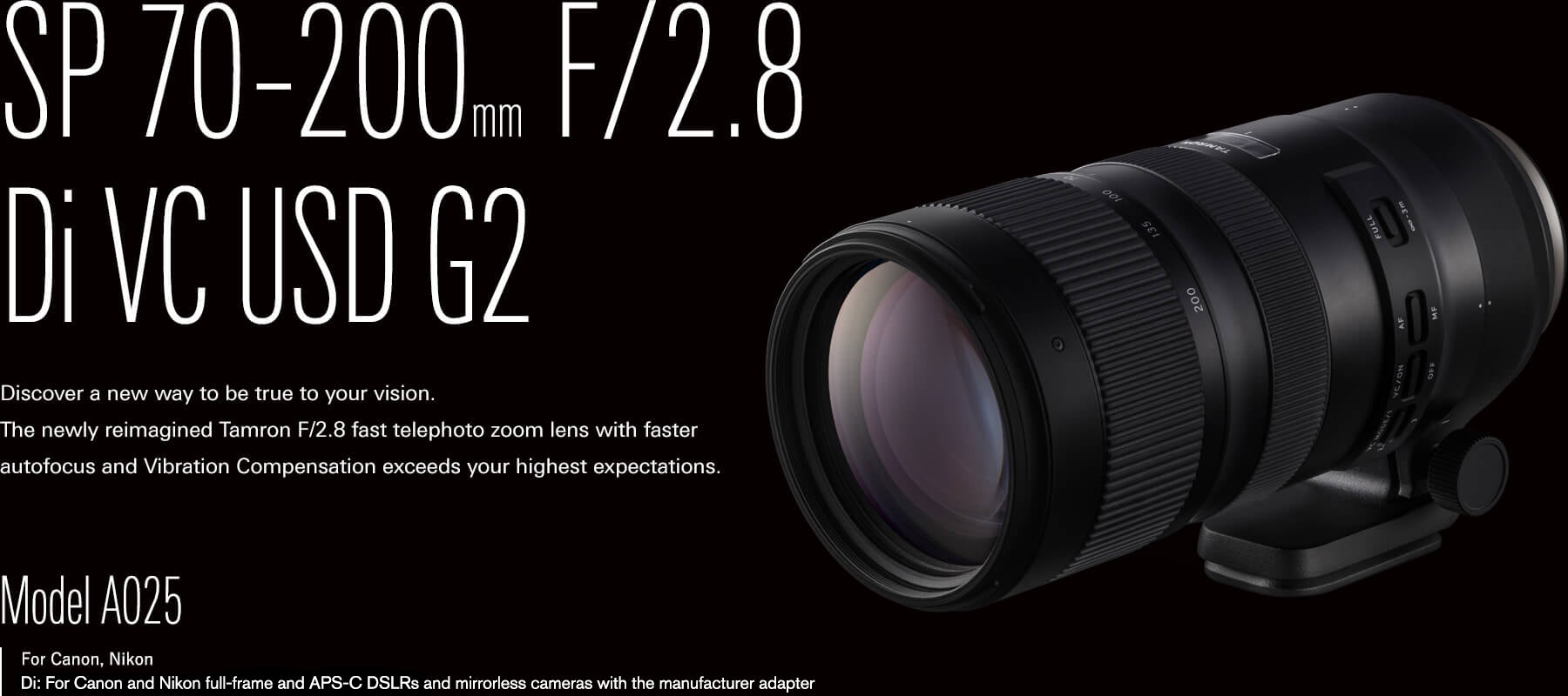 Tamron SP 70-200mm f/2.8 Di VC USD G2 Lens – Pro Camera Hawaii