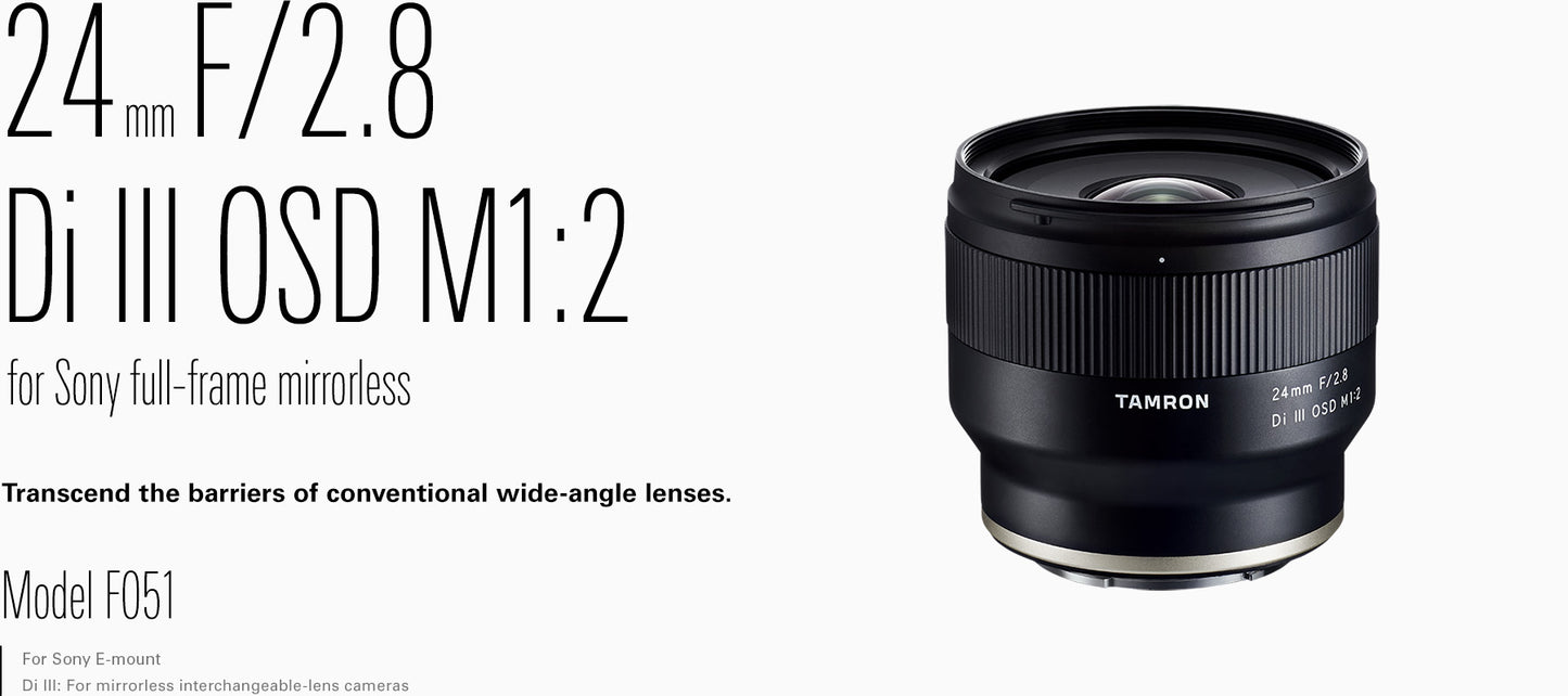 Tamron 24mm f/2.8 Di III OSD M 1:2 Lens for Sony E