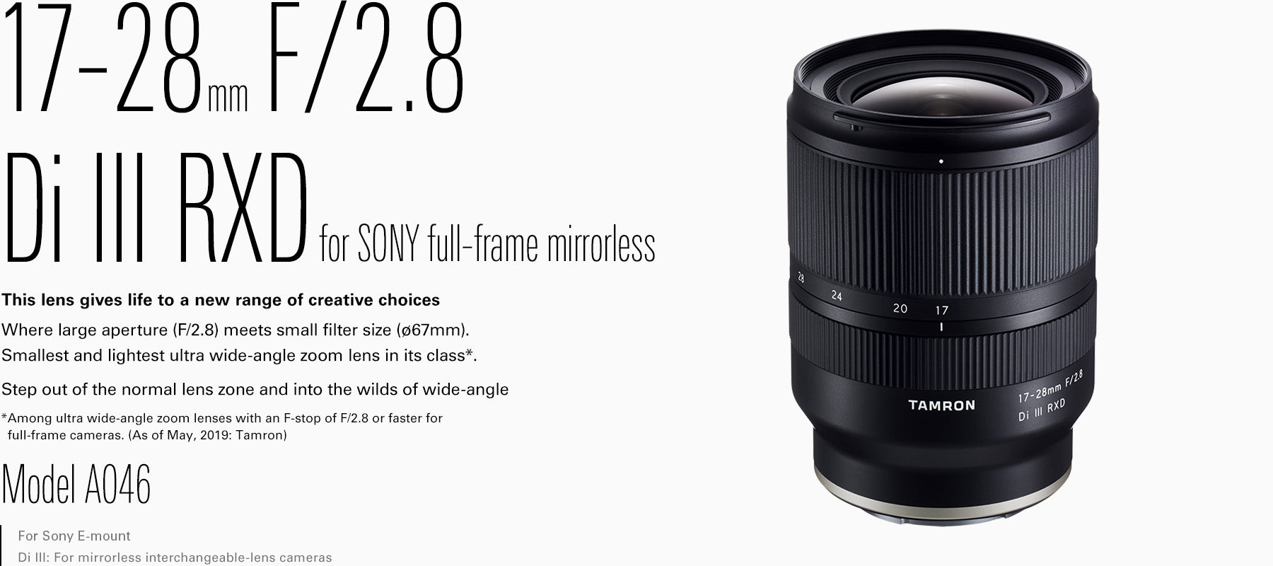 Tamron 17-28mm f/2.8 Di III RXD Lens for Sony E – Pro Camera Hawaii