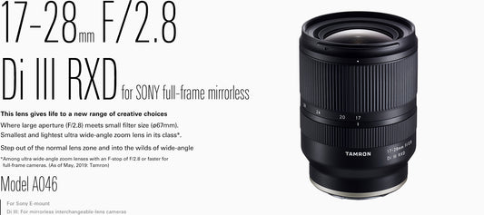 Tamron 17-28mm f/2.8 Di III RXD Lens for Sony E