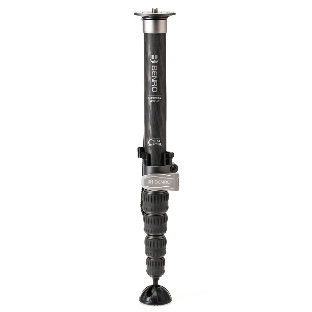 Benro MSD36C SupaDupa Monopod, 64.9" max height, carbon fiber, spiked foot, CNC machined aluminum flip lock