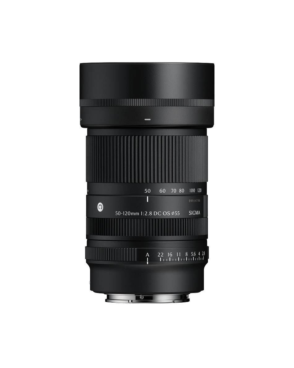 Black zoom camera lens with engraved focal-length scale and focus/zoom rings