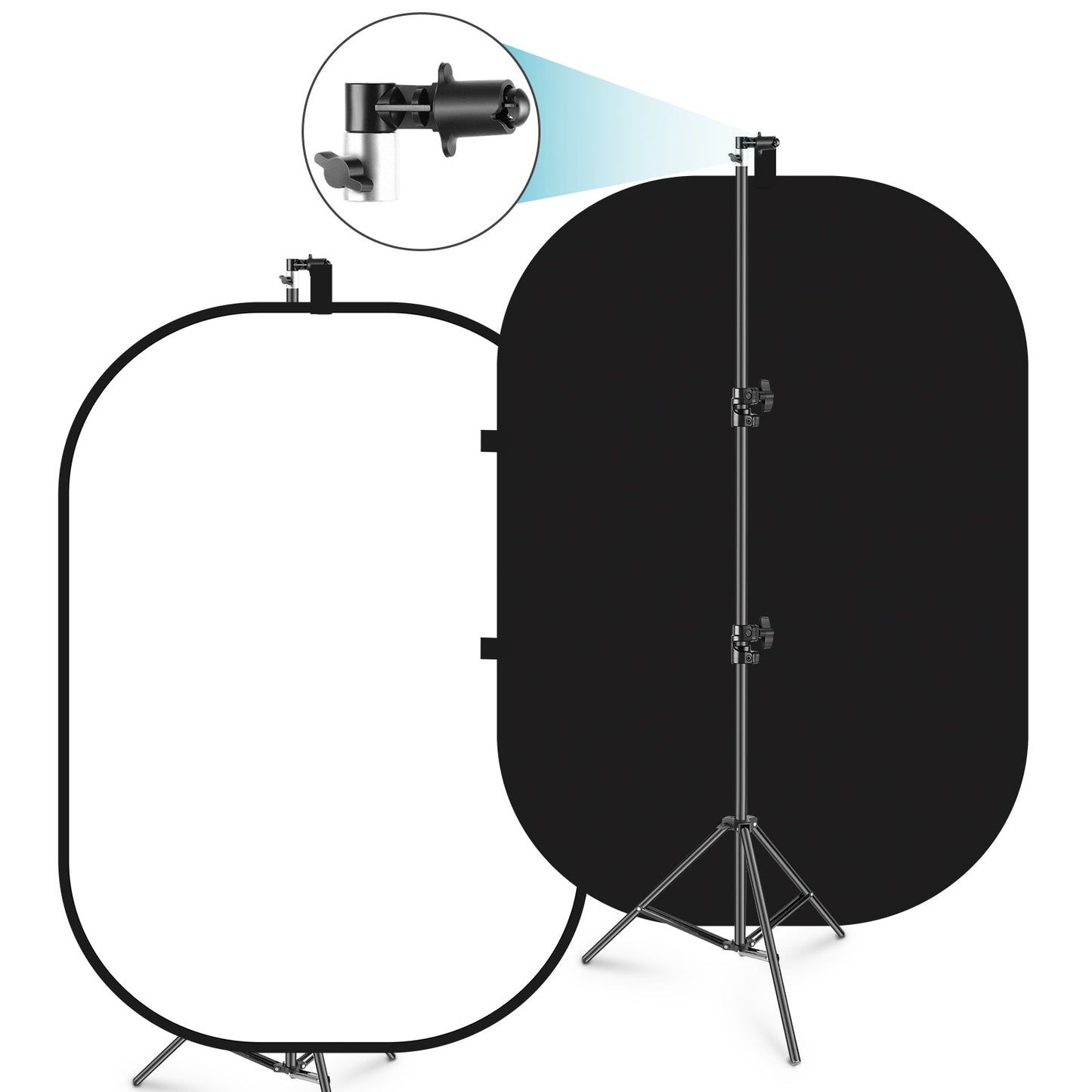 NEEWER 1.5x2m/5x7ft 2-in-1 Collapsible Backdrop  Kit with Stand
