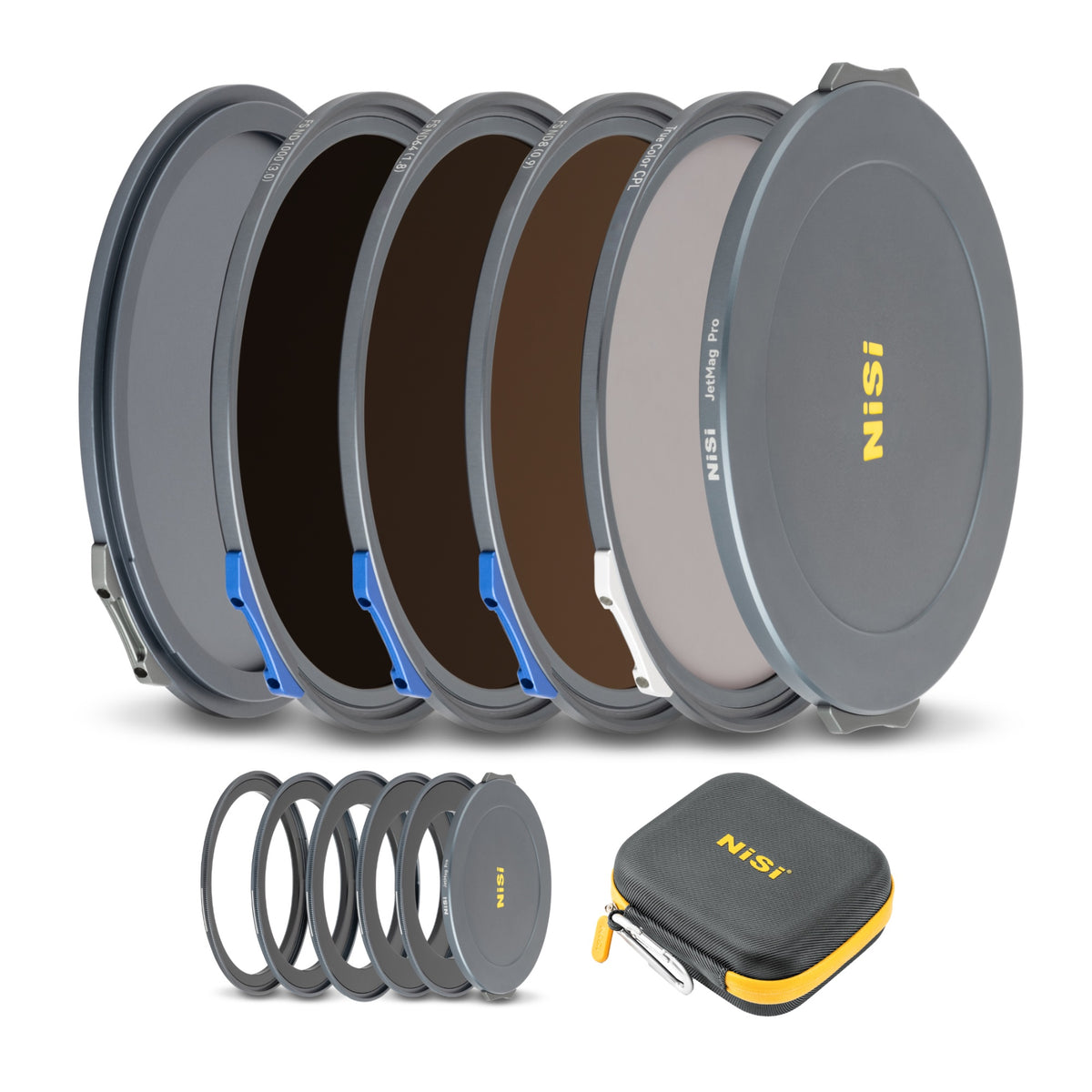 NiSi JetMag Pro Landscape ND Kit 67MAG Magnetic Filter Kit (FS ND 3 Stop, FS ND 6 Stop, FS ND 10 Stop, TC CPL, 52mm/55mm/58mm/62mm/67mm Adaptors, Two Front Caps, Back Cap, Caddy Pouch)