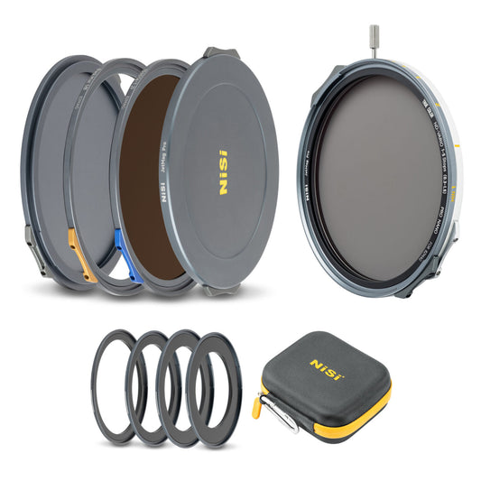 NiSi JetMag Pro VND 1-9 Stops VND Mist Creative 82MAG Magnetic Filter Kit (1–5 Stops True Color VND, FS ND 4 Stops, 1/8 Black Mist, 67mm/72mm/77mm/82mm Adaptors, Front Cap, Back Cap, Caddy Pouch)