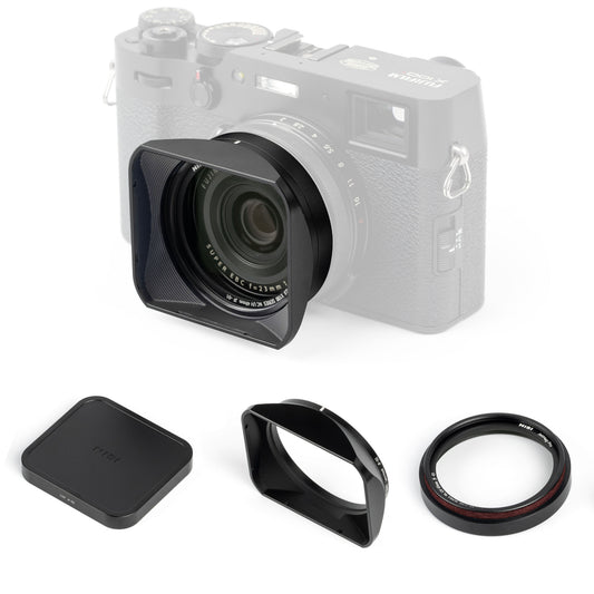 NiSi JetMag Pro Lens Hood Kit for Fuji X100 Series – NC UV Filter with 49mm Filter Adaptor, Push On Square Lens Hood and Magnetic Lens Cap for Fujifilm X100/X100S/X100F/X100T/X100V/X100VI