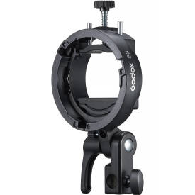 Godox S3 speedlite bracket with black ring mount and swivel clamp