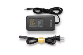 Godox C26 battery charger with power cable and DC output connector, black