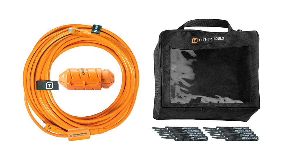 Tether Tools TetherBoost Pro 31 ft (9.4m) USB-C to C Cable System (Straight to Right)