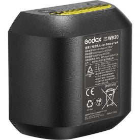 Godox WB30 rechargeable battery pack for AD800Pro, black cylindrical body with label