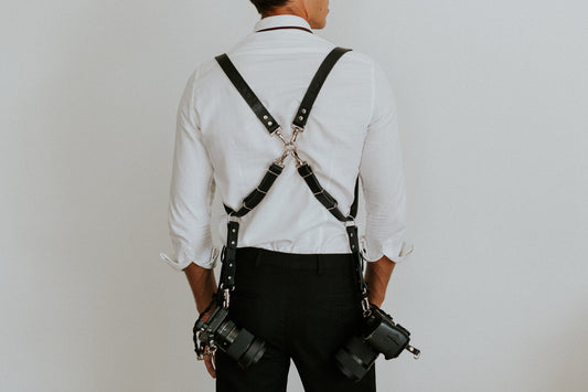 MOON Clasic  Dual Leather Camera Harness With Shoulder Pads