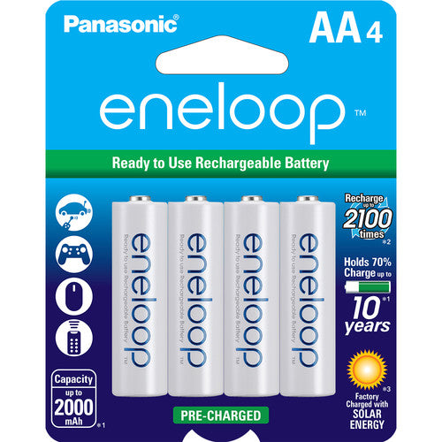 Panasonic Eneloop AA Rechargeable Ni-MH Batteries (2000mAh, Pack of 4)