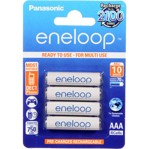 Panasonic Eneloop AAA Rechargeable Ni-MH Batteries (800mAh, Pack of 4)
